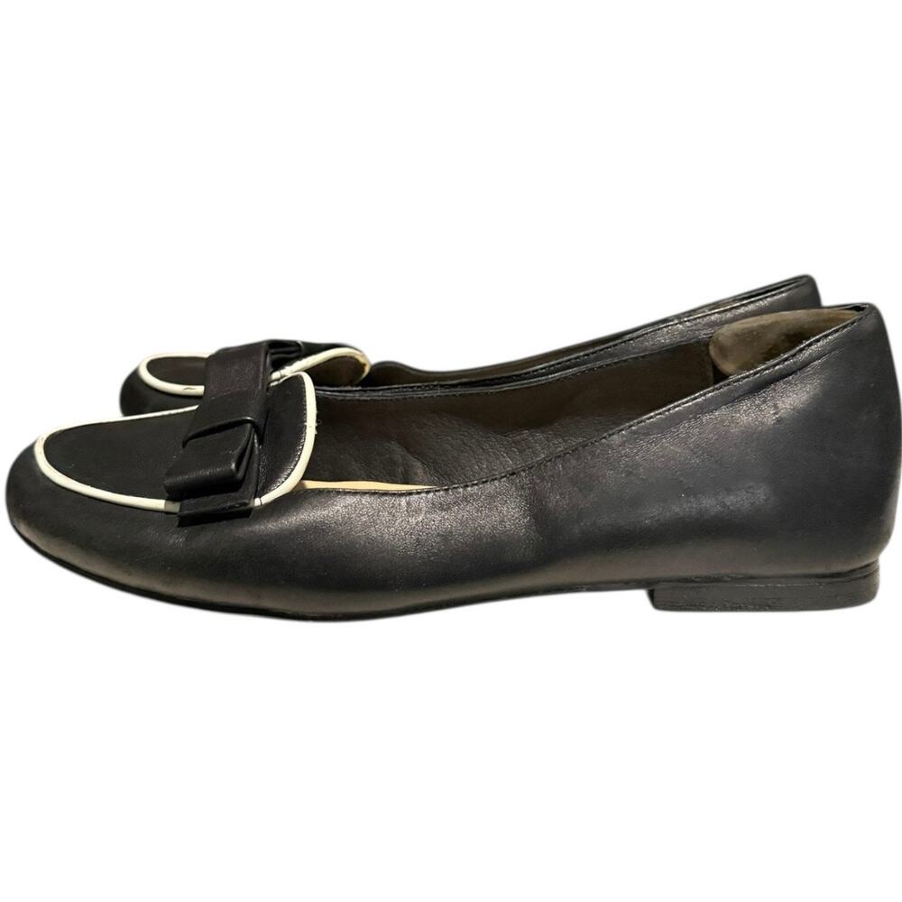 Kate Spade Women’s Bow Flats Loafers Black White Size 8.5 M Almond Toe - Picture 5 of 9